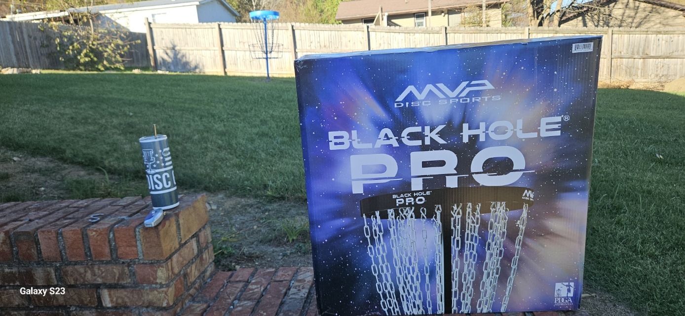 A real photo of MVP Black Hole Pro Disc Golf Basket by Great Basket (2)